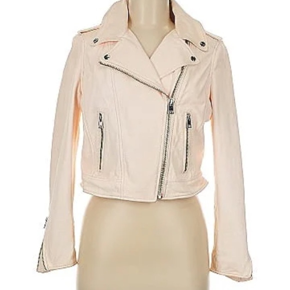 Lamarque pink real leather jacket XS